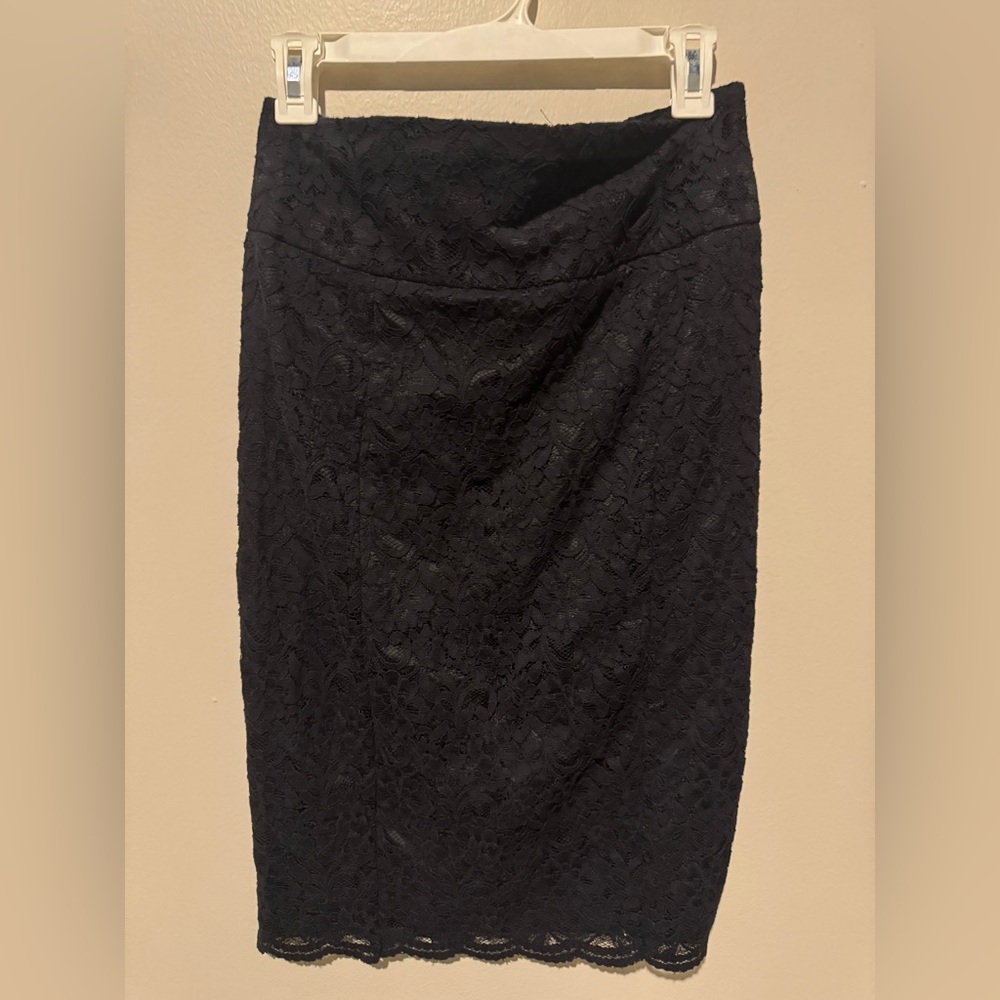 Express Black Lace Pencil Skirt